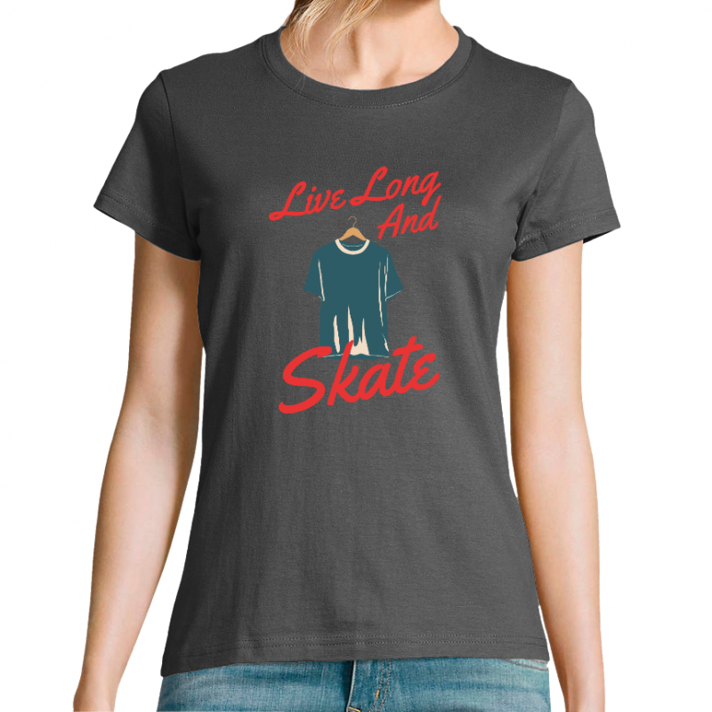 T-SHIRT LIVE LONG AND SKATE FEMME