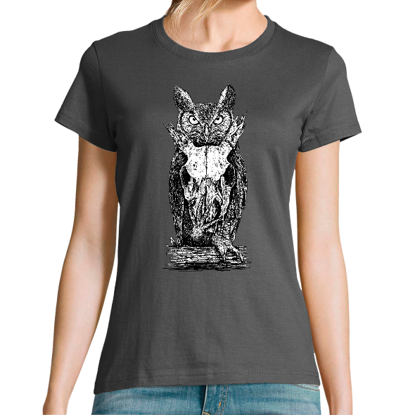 T-SHIRT FEMME - OWL SKULL