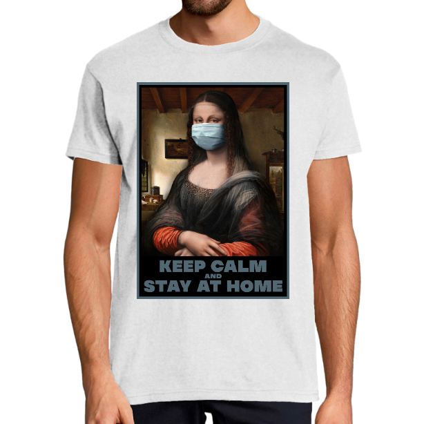 T-shirt covid-19 Monalisa "Restez chez vous"