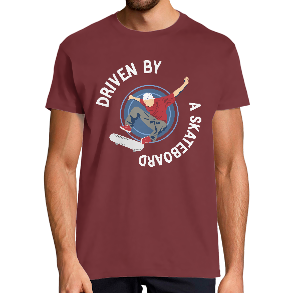 T-SHIRT DRIVEN BY A SKATEBOARD