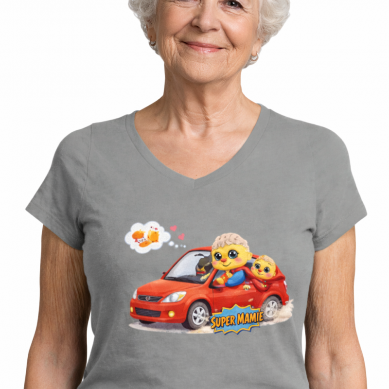 T-shirt Femme "Super Mamie au Volant" – Héroïne du Quotidien