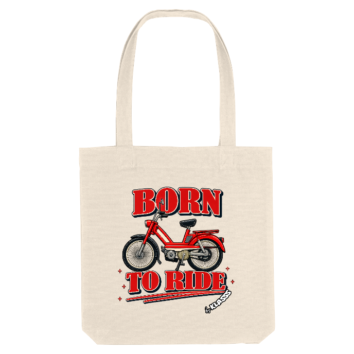 TOTE BAG KLASSS VINTAGE MOBYLETTE "BORN TO RIDE"