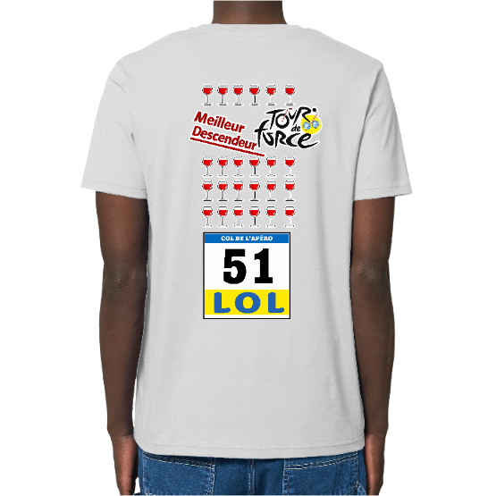 T-shirt Bio Homme Meilleur Descendeur Vélo – Col de l'Apéro 51 LOL | Impression dos