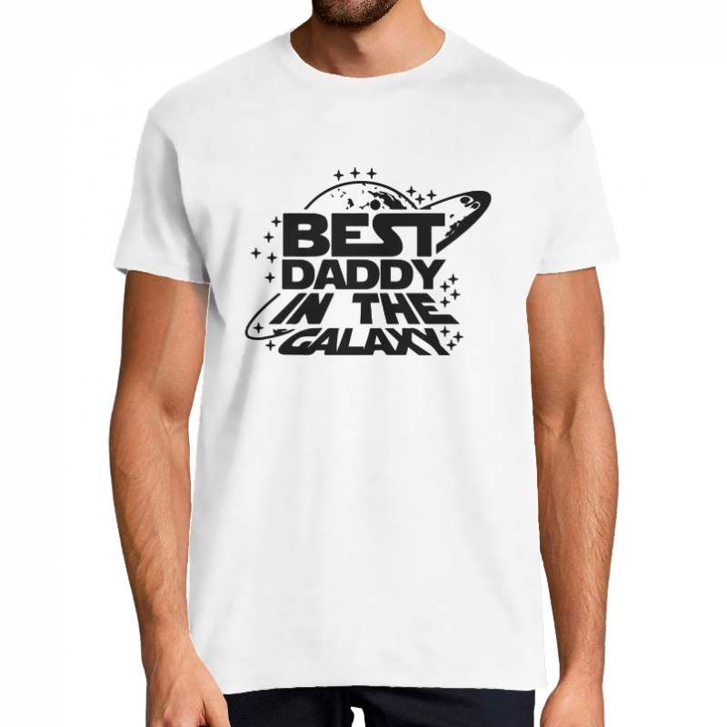 Face T-SHIRT BEST DADDY IN THE GALAXY HOMME
