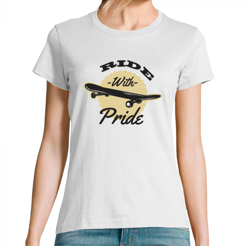 T-SHIRT RIDE WITH PRIDE FEMME