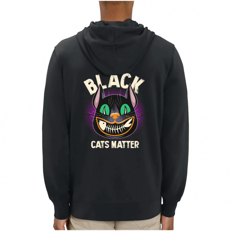 SWEATSHIRT CHAT BLACK CATS MATTER UNISEXE