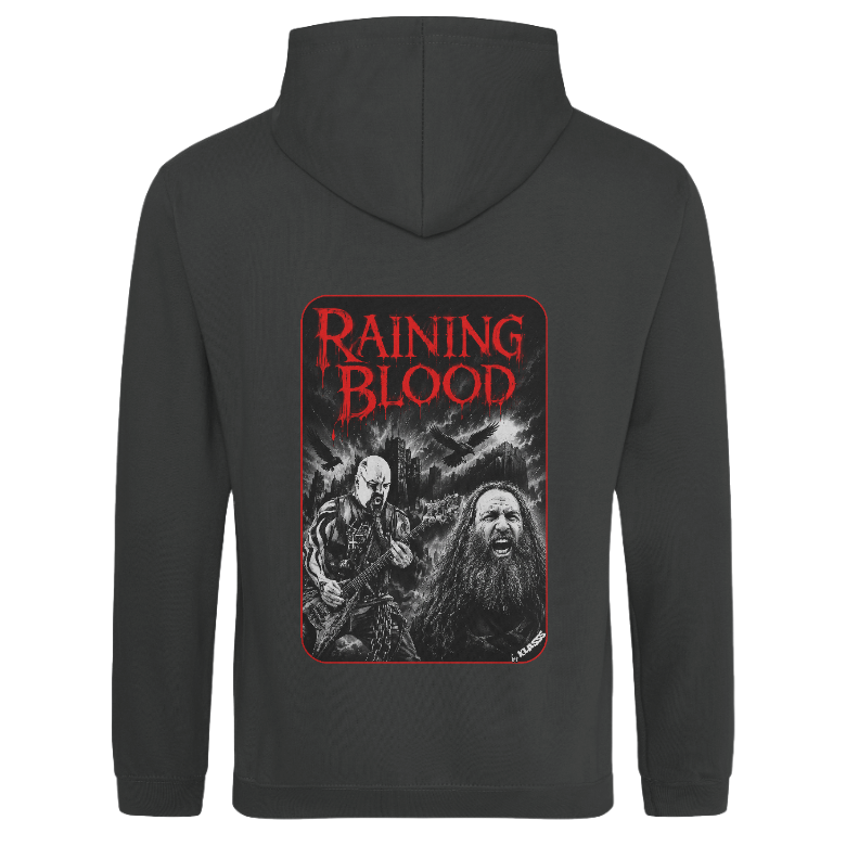 SWEAT A CAPUCHE HOMME KLASSS "RAINING BLOOD", Style Musique METAL - production certifiée WRAP