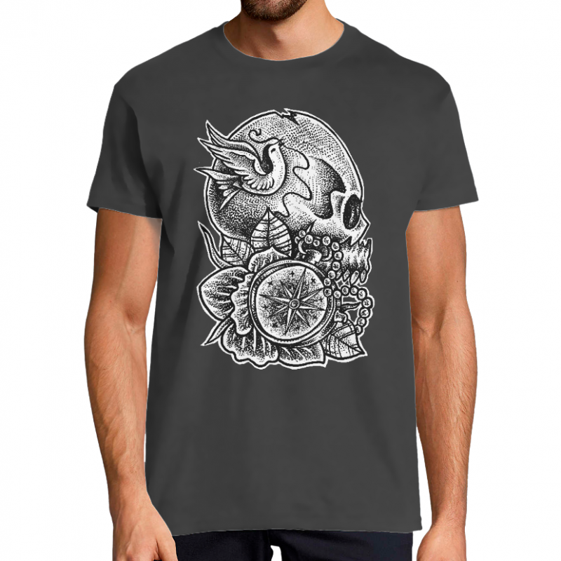 T-SHIRT NOIR HOMME - TIME OF DEATH