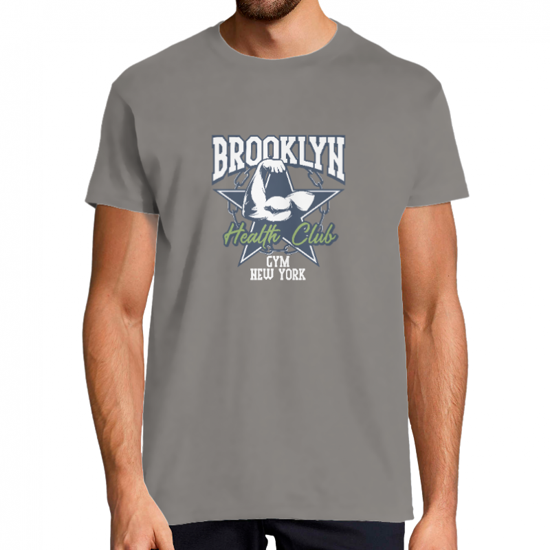 Face T-SHIRT BROOKLYN HEALTH CLUB HOMME