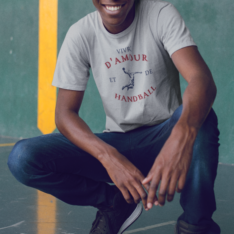 T-SHIRT VIVRE D'AMOUR ET D'HANDBALL POUR HOMME