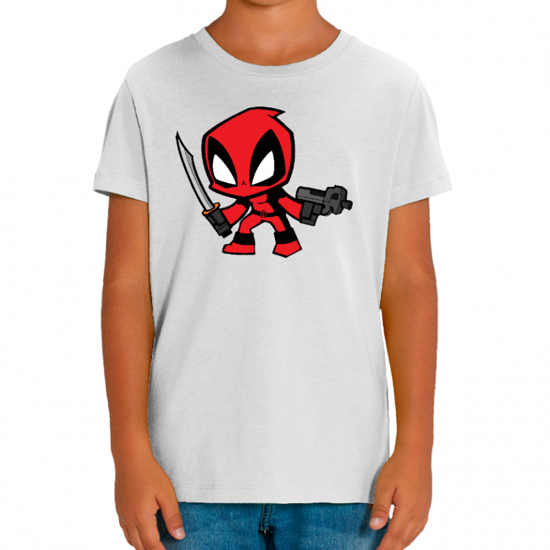T-SHIRT DEADPOOL GUN ENFANT