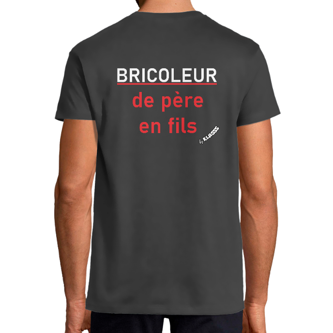 T-SHIRT HOMME KLASSS "BRICOLEUR DE PERE EN FILS", Col rond, style humour