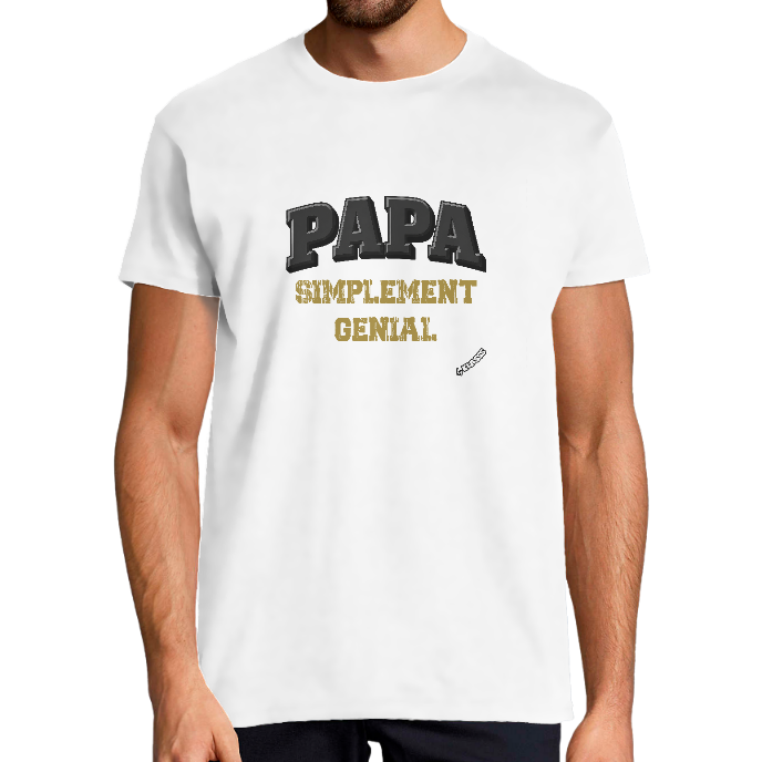 T-shirt Homme "PAPA SIMPLEMENT GENIAL" KLASSS col rond 190 gr