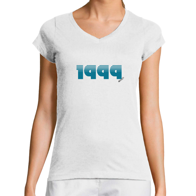 T-SHIRT FEMME COL V KLASSS "1999" - Coupe très ajustée