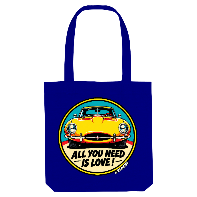 TOTE BAG KLASSS VINTAGE AUTOMOBILE "ALL YOU NEED IS LOVE", Style Original