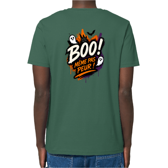 T-shirt imprimé dos Halloween BOO ! Même pas peur – Fantômes