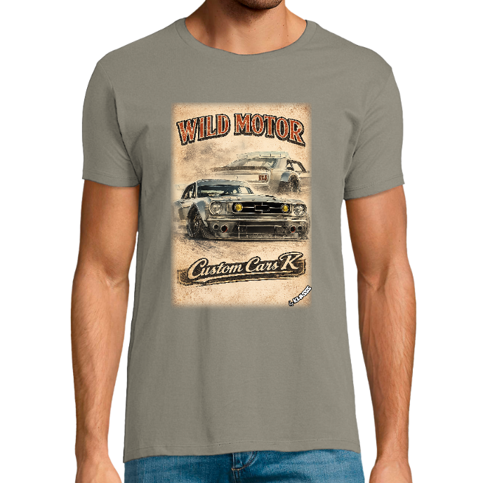 T-shirt Homme col rond REGENT FIT KLASSS VINTAGE "WILD MOTOR" Style US