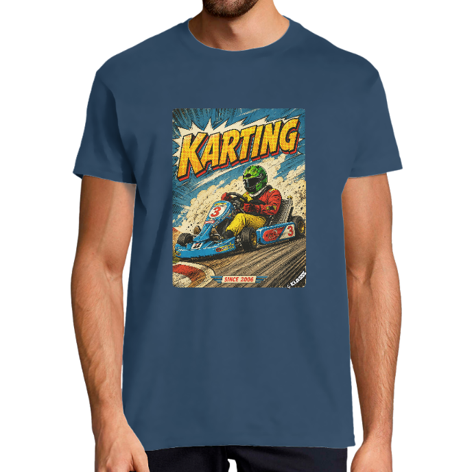 T-shirt Homme Vintage "KARTING RACING" KLASSS col rond 190 gr