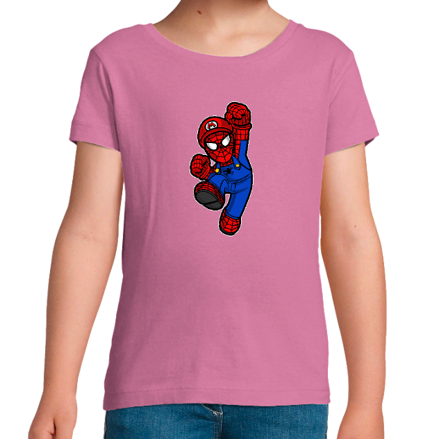 T-SHIRT SPIDER MARIO FILLE – Tee-shirt Geek Enfant