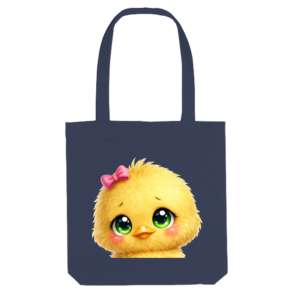 Tote bag poussin kawaii tête – sac cabas Pâques avec poussin mignon