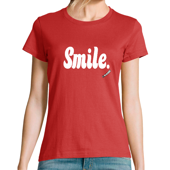 T-SHIRT FEMME COL Rond KLASSS "VINTAGE SMILE" - Coupe confortable, design Original