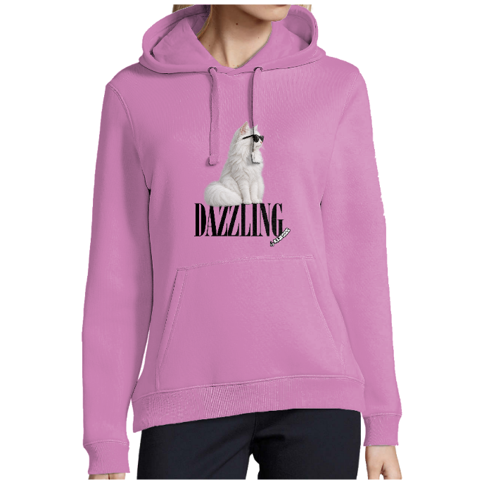 SWEAT FEMME A CAPUCHE KLASSS FASHION "CHAT DAZZLING", Style original