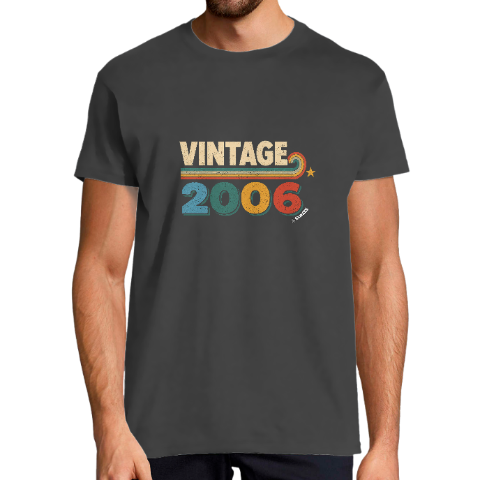 T-SHIRT HOMME KLASSS "VINTAGE 2006" col rond 190 gr