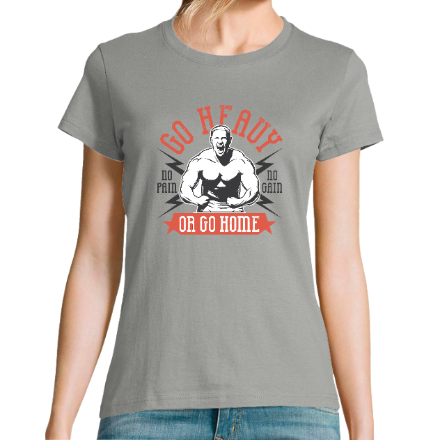 T-SHIRT GO HEAVY FEMME – T-shirt fitness musculation training