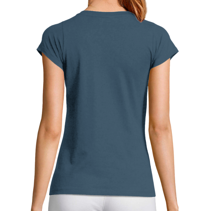 T-SHIRT FEMME COL V KLASSS "IN CHOCOLAT WE TRUST" - Coupe très ajustée