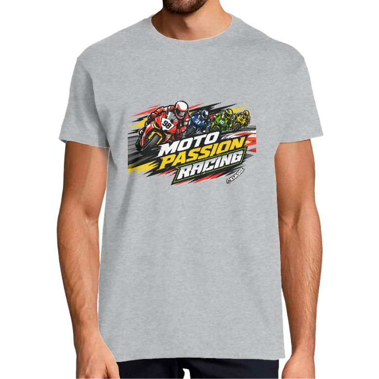 T-SHIRT HOMME KLASSS "PASSION MOTO RACING", fan de moto GP