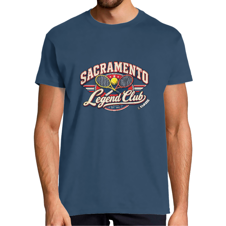 T-SHIRT HOMME KLASSS VINTAGE SPORT "SACRAMENTO LEGEND CLUB", Style année 80