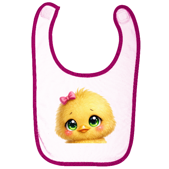  Bavoir bébé tete de poussins kawaii – bavoir Pâques mignon