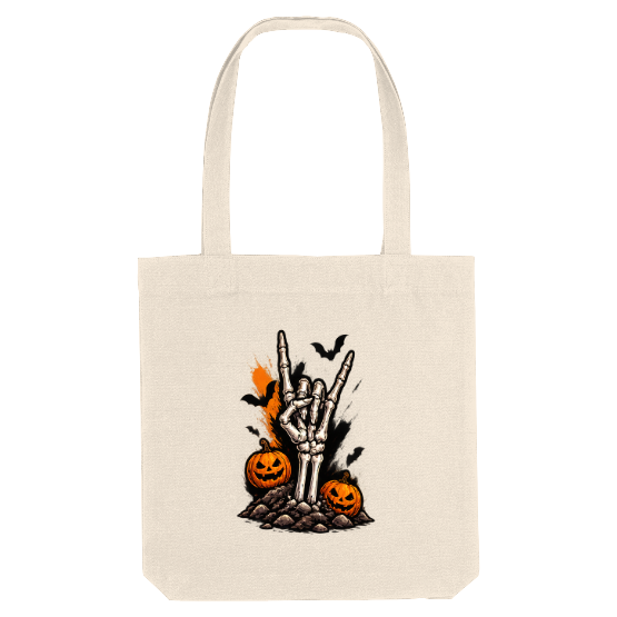 Tote bag Halloween Rock Skeleton – Main de squelette