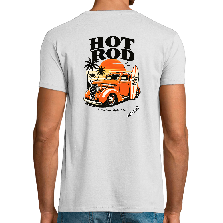 T-shirt Homme REGENT FIT KLASSS "HOT ROD SURFING" col rond 150 gr