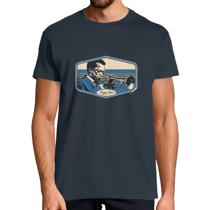 T-SHIRT HOMME KLASSS VINTAGE "CLASSIC JAZZ MUSIC" col rond 190 gr