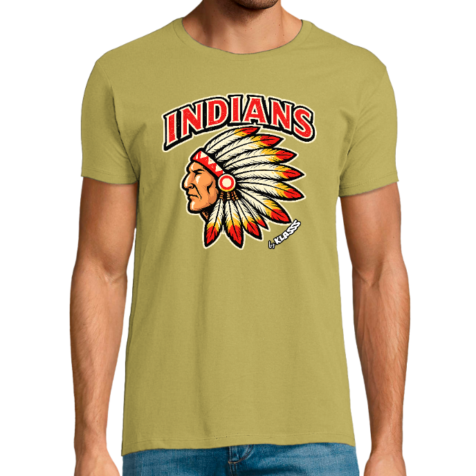 T-shirt Homme col rond REGENT FIT KLASSS "INDIANS FAR WEST" VINTAGE