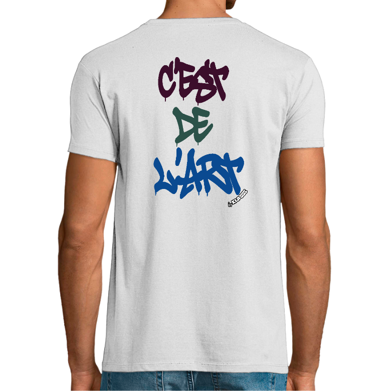 T-shirt Homme  REGENT FIT KLASSS "C'EST DE L'ART" col rond, Style Street