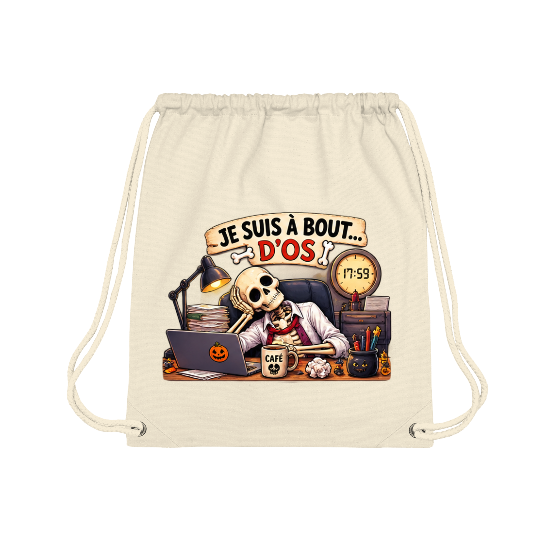 Sac à dos Halloween Je suis à bout d’os – Squelette au travail