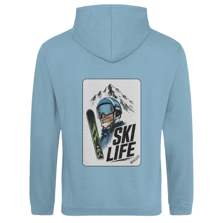 SWEAT A CAPUCHE HOMME KLASSS VINTAGE SPORT "SKI LIFE" - production certifiée WRAP
