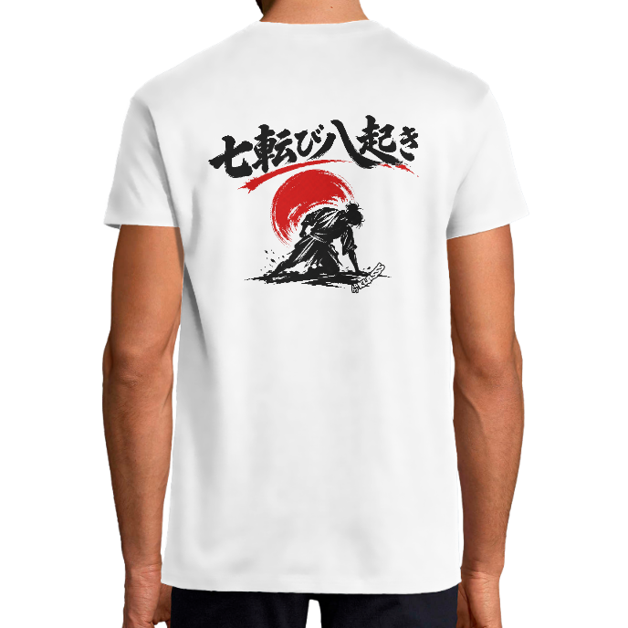 T-SHIRT HOMME KLASSS CULTURE JAPON "CHUTER 7 FOIS, SE RELEVER 8 FOIS", Design Original