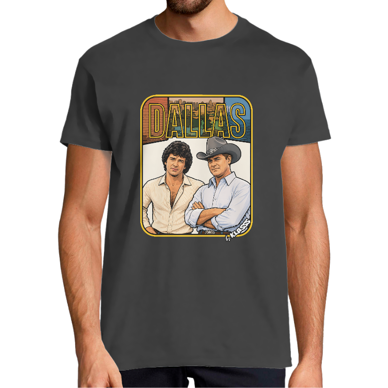 T-SHIRT HOMME KLASSS Série TV "DALLAS", Style VINTAGE, col rond 190 gr