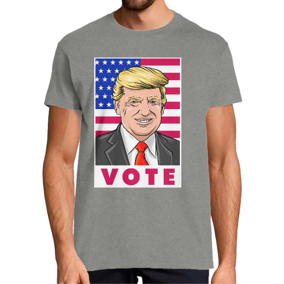 T-shirt Voter pour Donald Trump– Slogan humour politique col rond