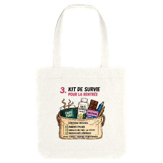 Tote bag rentrée scolaire – Kit de survie pour la rentrée