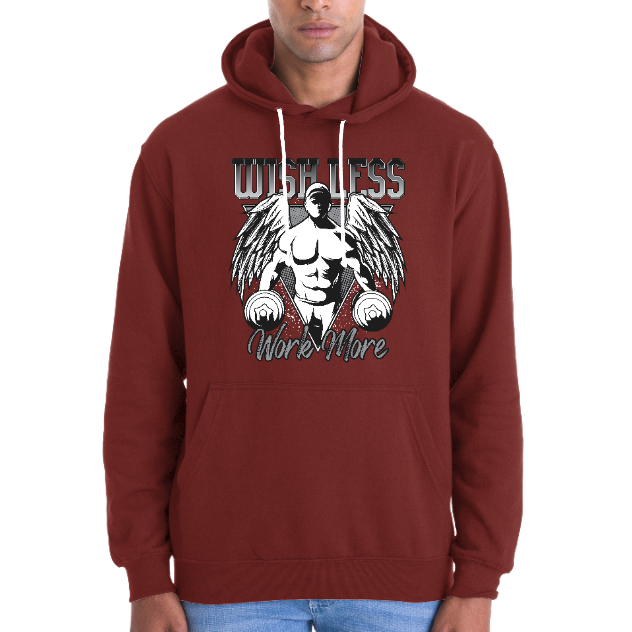 SWEATSHIRT WISH LESS WORK MORE UNISEXE – Sweat musculation motivation