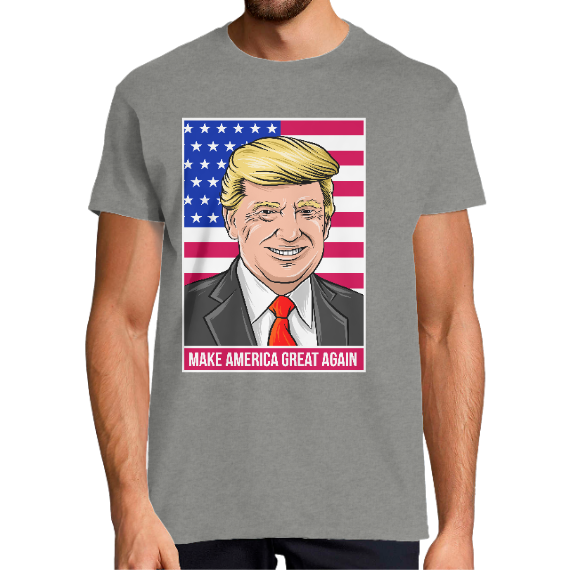 T-shirt Donald Trump "Make America Great Again" avec le sourire
