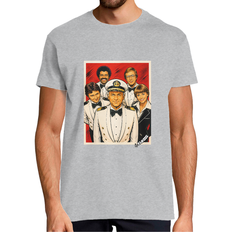T-SHIRT HOMME KLASSS SERIE TV "LOVE BOAT COLLECTION", col rond 190 gr