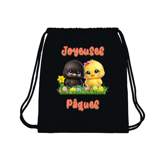  Sac à dos cordon Joyeuses Pâques poussin kawaii – sac gym Pâques mignon