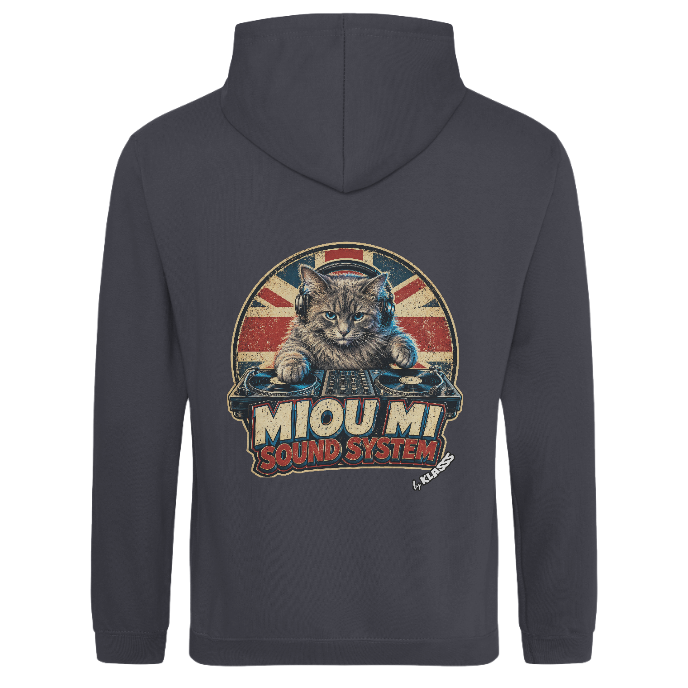 SWEAT A CAPUCHE HOMME KLASSS "MIOU MI SOUND SYSTEM" - production certifiée WRAP