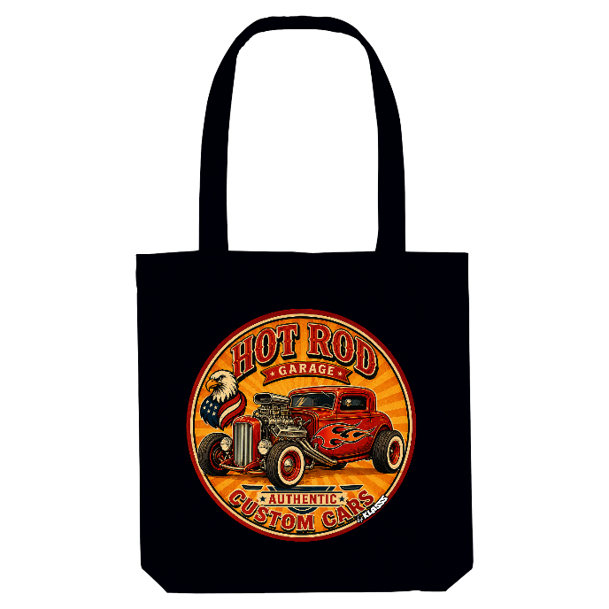 TOTE BAG KLASSS "HOT ROD GARAGE AUTHENTIC CUSTOM CARS"