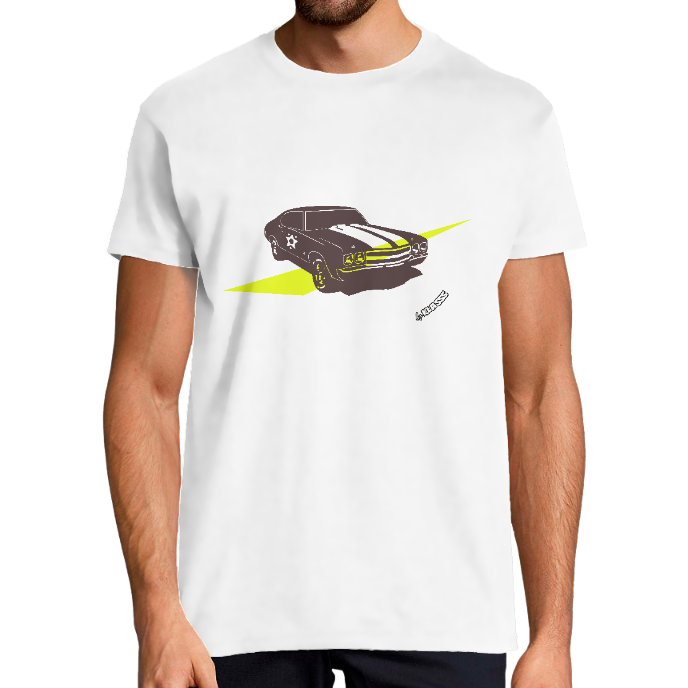 T-SHIRT HOMME KLASSS "OLD CAR STYLE 70" Vintage col rond